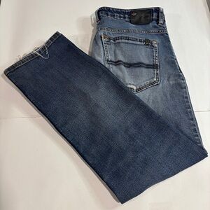 BUFFALO David Bitton Mens 36x32 (30in) Straight Six Jeans Medium Wash Denim